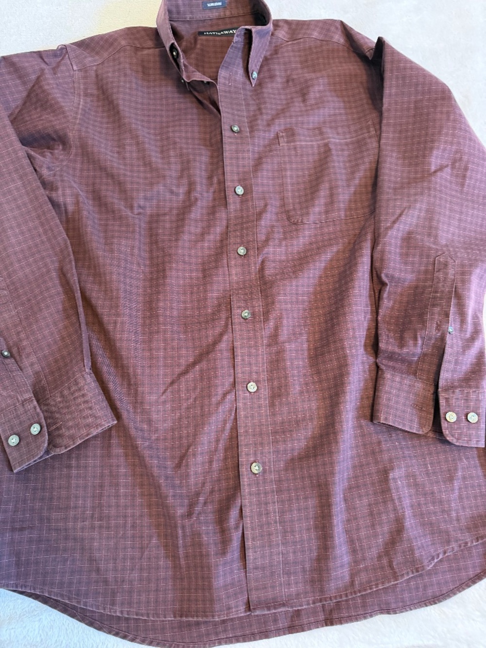 Hathaway - Burgundy and Purple colors - Long Sleeve Shirt - M Size